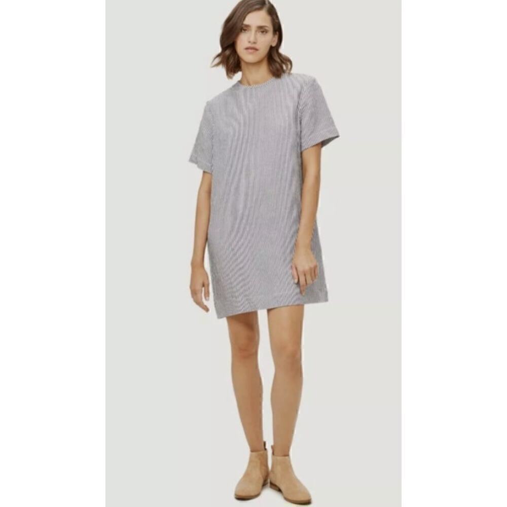 NWT Jenni Kayne Linen Striped Shortsleeve T-Shirt Shift Dress Size S - Picture 2 of 6